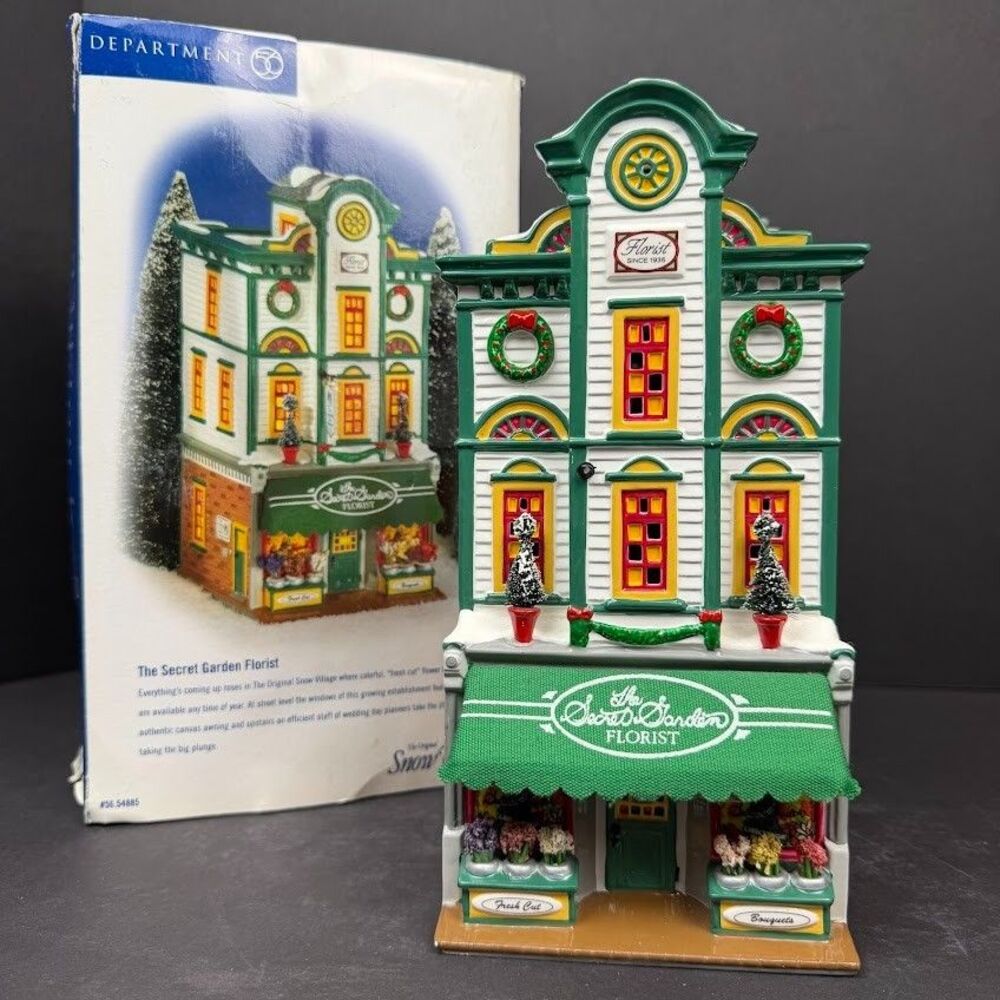 Department 56 Original Snow Village Secret Garden Florist 54885 1996 w/ Box